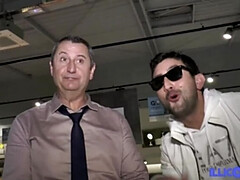 Greedy mature Lyna fucked in front of her old boss