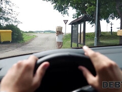 Blonde MILF in Debt gets her tight ass drilled while being preggo