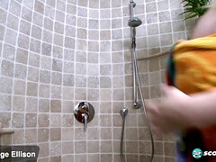 Ashley Sage Ellison flaunts her curves & indulges in wet solo play