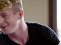 Ginger tattooed stud barebacks his boyfriends ass at home after making out