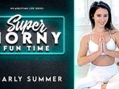 Good small-tit brunette Charly Summer stimulates her wet pussy