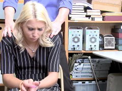Angry blonde teen makes a big problem in the store