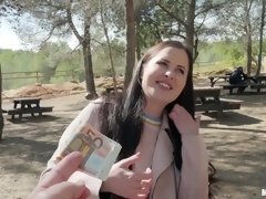 Tussi, Braunhaarige, Öffentlich, Muschi, Rasiert