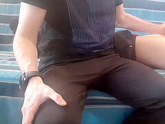 Caught masturbating, straight guy tricked, curious