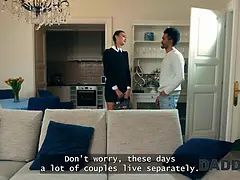 Belleza, Morena, Engañando, Papá, Novia, Hd, Interracial, Gritar