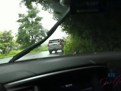 Leie, Blasen, Freundin, Orgasmus, Im freien, Pov, Öffentlich, Nass