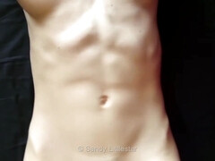 Skinny Sexy Nude Girl Abdominals Fitness Model