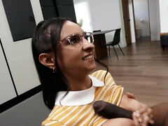 Grote mammen, Pijpbeurt, Bruinharig, Hondjeshouding, Sperma in gezicht, Hd, Trio