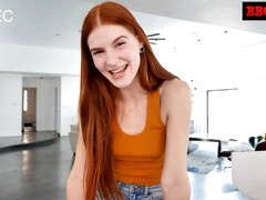 Grosse bite, Sucer une bite, Éjaculation interne, Hd, Nue, Rousse roux, Criant, Maigrichonne