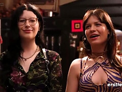 German Amateur Lesbians Flirt with Bartender, Squirting Orgasms & Fingering After Hours