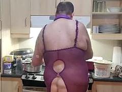 Kitchen in bodysuit