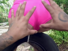 Chica, Mamada, Morena, Estilo perrito, Hd, Tetas naturales, Al aire libre, Coño