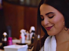 Pijpbeurt, Bruinharig, Sperma shot, Sperma in gezicht, Handbeurt, Zoenen, Buiten, Verleid