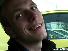 Pijpbeurt, Gebondenheid, Bruinharig, Auto, Gezichtspunt, Openbaar, Tiener, Vibrator