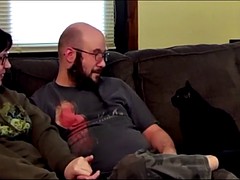 Chica, Engañando, Abuelita, Besar, Voyeur