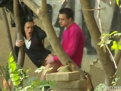 En levrette, Branlette thaïlandaise, Embrassement, Léchez, De plein air, Chatte, Rasée, Adolescente