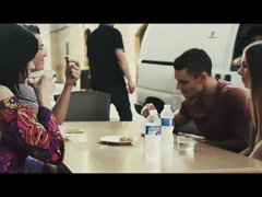 Badpak, Zwart, Bruinharig, Stel, Sperma shot, Slipje, Rok, Strippen