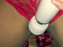 first-ever Time hitachi Use for Horny Girl with Throbbing cooter