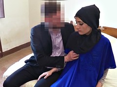 Hijab wearing muslim drools on dick