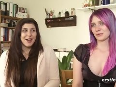 Interview with Julie and Maria before porn shooting