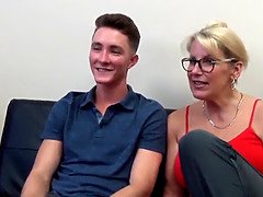 Divorced and lonely mature MILF seduces and fucks teen boy