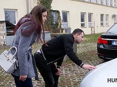 Young slut fucks stranger to get her boy's car deal - POV Cuckold Hunt