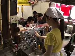 waitress mimi asuka gets fingered and toyed by boss in a busy restaurant