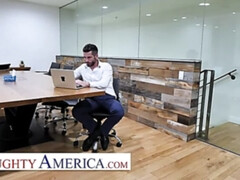 Naughty America - Avery Black & Jenna Rain fuck in office on Labor Day