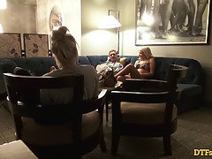Two Blonde Babes DP Anal In Real Swinger Group Sex Late Night Hotel Party