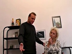 Horny German lady riding a hard cock while enjoying her cigar