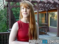 Gwen Stark's pussy licked & fucked in POV property sex