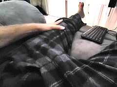jacking off daddy's ginormous Cock in his Pajamas Until His Moaning Cum Fantasy