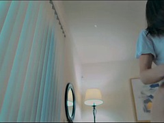 Enthousiasteling, Bruinharig, Masturbatie, Alleen, Webcamera