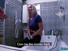 Leie, Blondine, Blasen, Betrug, Europäisch, Pov, Dusche, Nass