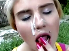 18 jaar, Anaal, Groepseks ejactulatie, Sperma in gezicht, Duits, Groep, Openbaar, Realiteit