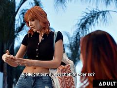 デカパイ, フェティッシュ, ハードコア, なめる, 赤毛, 魅力的, 剃毛, オッパイの