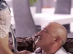 OLD4K. Handsome daddy able to please all needs of beautiful