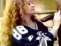 Grote lul, Zwart, Pijpbeurt, Man die toekijkt, Sperma in mond