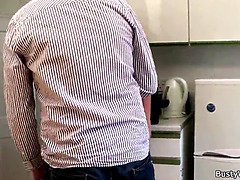 デカ尻, デカパイ, ブロンド, 巨乳な, デブ, Hd, キッチン, タトゥー