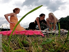 Blond, Bruinharig, Universiteit, Ondergoed, Naakt, Buiten, Slipje, Rok