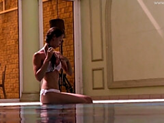 Morena, Hembra, Hd, Piscina, Público, Hermanas, Adolescente, Bajo el agua