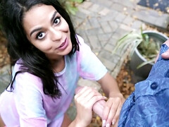 Bikini, Negro, Morena, Latina, Al aire libre, Pov, Público, Montar