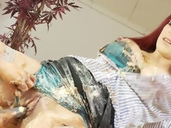 Mai Bailey and Eva May have ice cream all over their bodies as they fuck