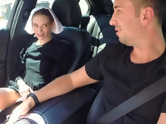 Grote lul, Bruinharig, Stel, Flashing, Natuurlijke tieten, Klein, Tiener
