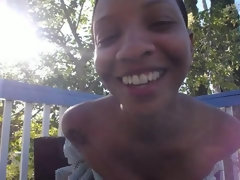 Gros seins, Noire, Noir ébène, Doigter, Béant, Branlette thaïlandaise, Seins naturels, De plein air