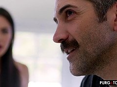 デカパイ, フェラチオ, 茶髪の, Hd, オナニー, オマンコ, 三人, オッパイの