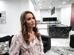 Athena sucks Allen off until he blows a huge load