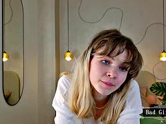 Enthousiasteling, Blond, Voeten, Hd, Mager, Tiener, Tieten likken, Webcamera