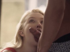 Blonde, Sucer une bite, Lingerie, Nénés