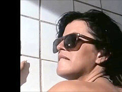 Blind dame at the bath building -- european vintage